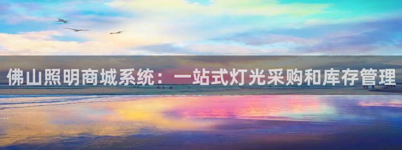 佛山照明商城系统：一站式灯光采购和库存管理