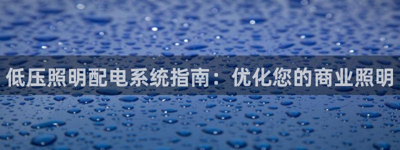 低压照明配电系统指南：优化您的商业照明